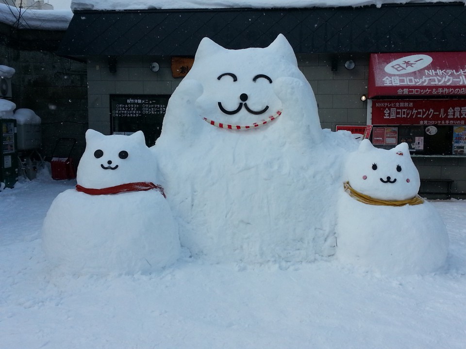 可愛い雪だるま 小樽チャンネル