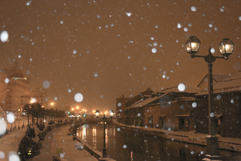 運河夜雪