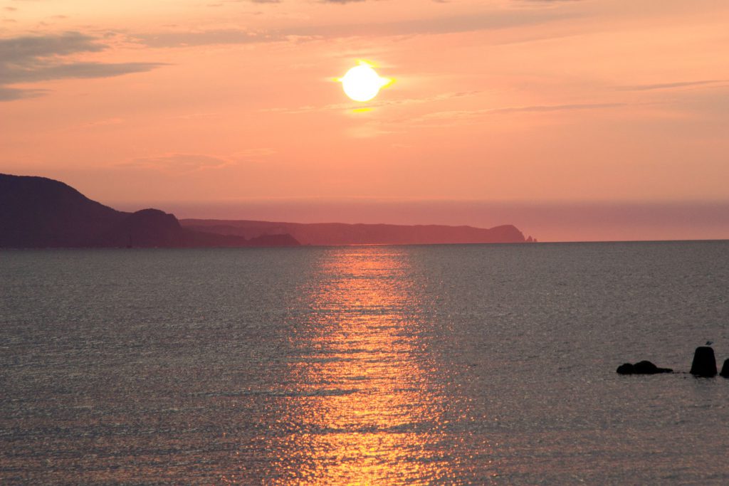 蘭島海岸の夕陽